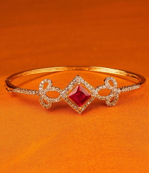Golden bracelet with Red Stone