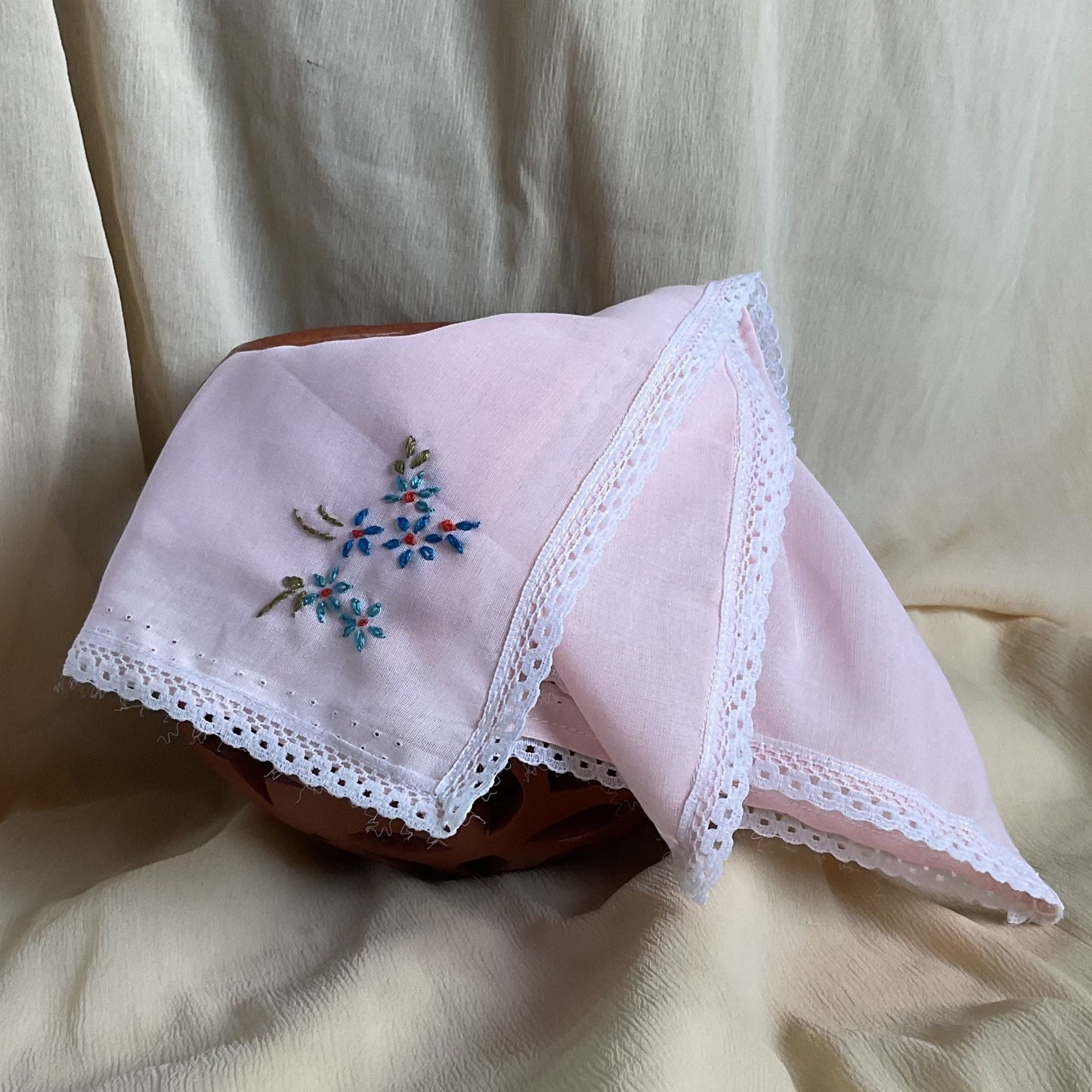 Handembroidered Handkerchief - set of 4 Colour