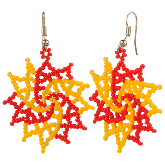 Yellow/Orange Glass Bead Earrings