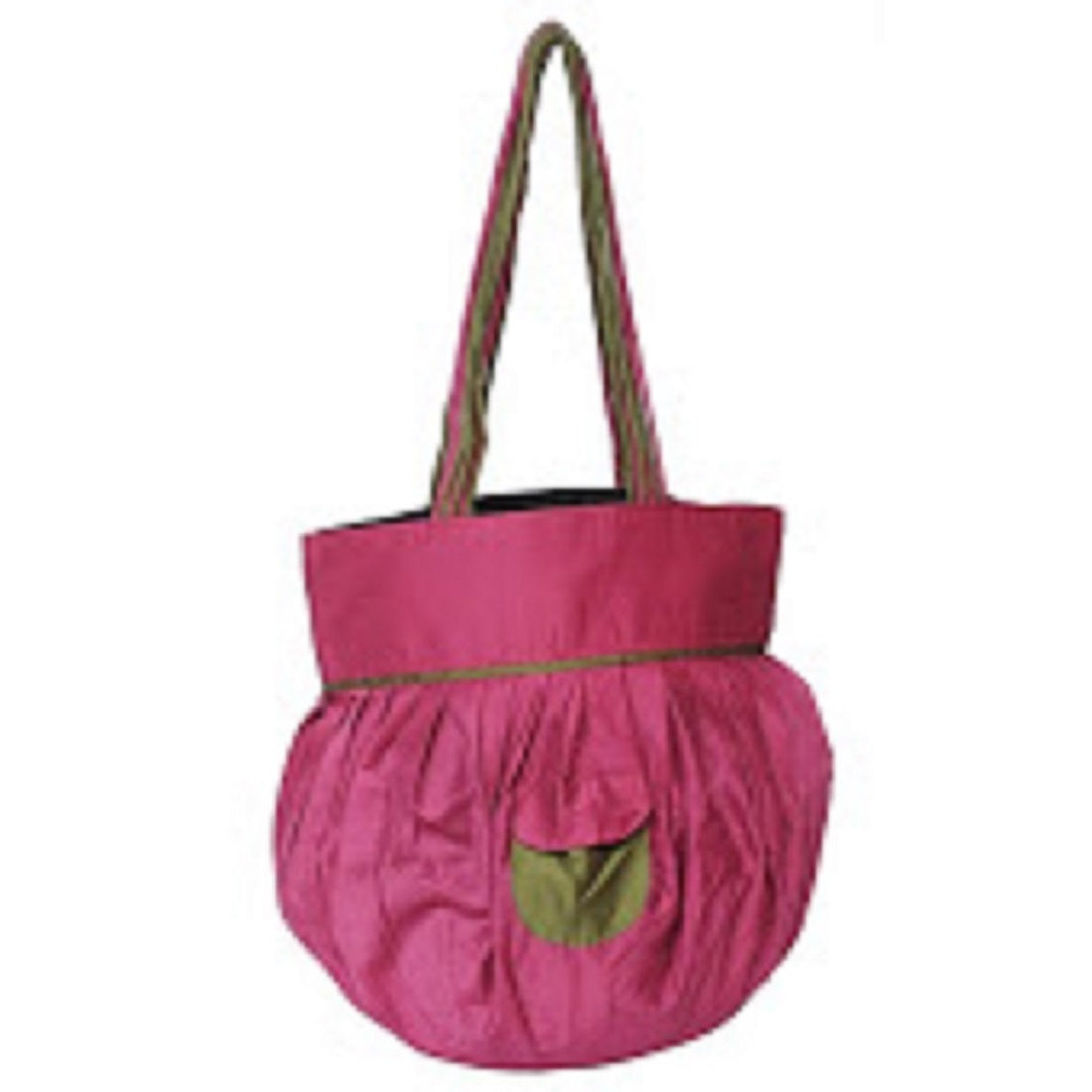 Dome Shoulder Bag in Cotton/Silk - Deep Pink