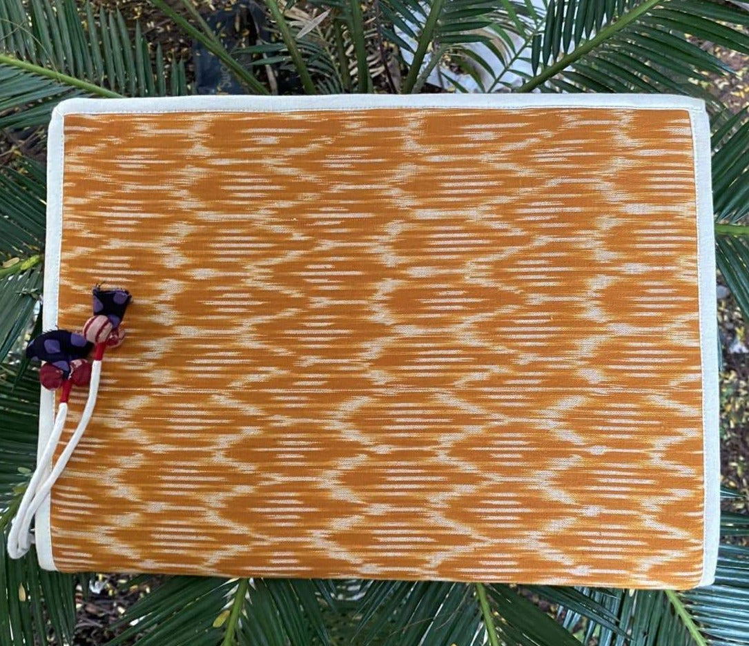 Handmade Fabric Folder - Yellow Ikat