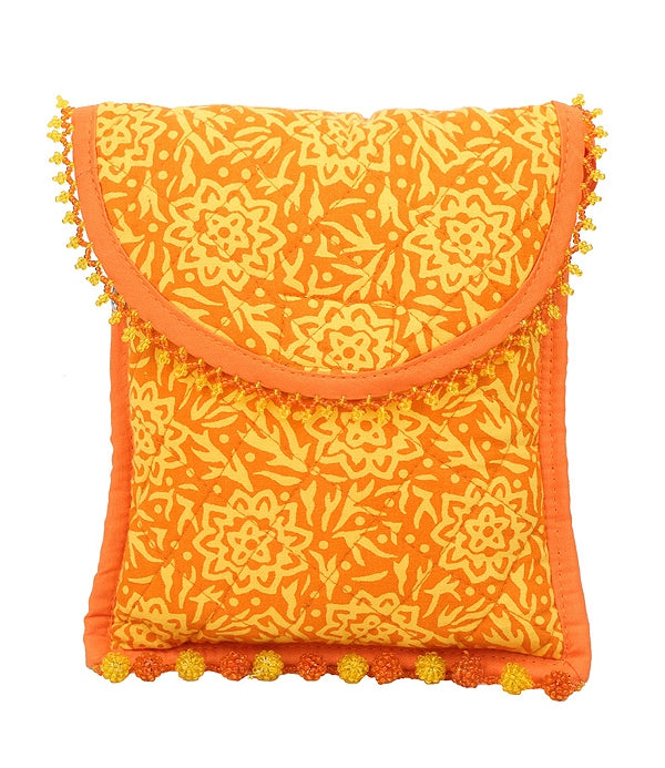 Necklace Sling Bag - Yellow Block Print